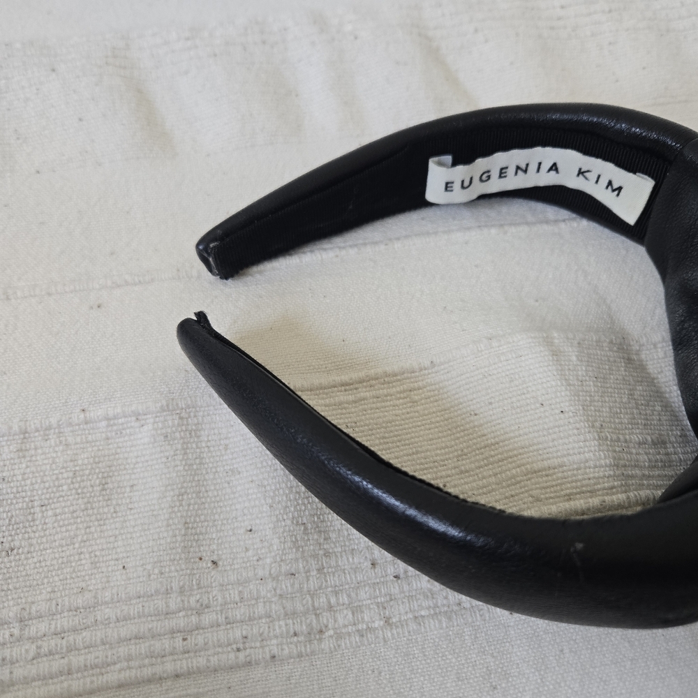 Eugenia Kim Maryn Tall Knot Black Leather Headband Retro Rare - Picture 11 of 16